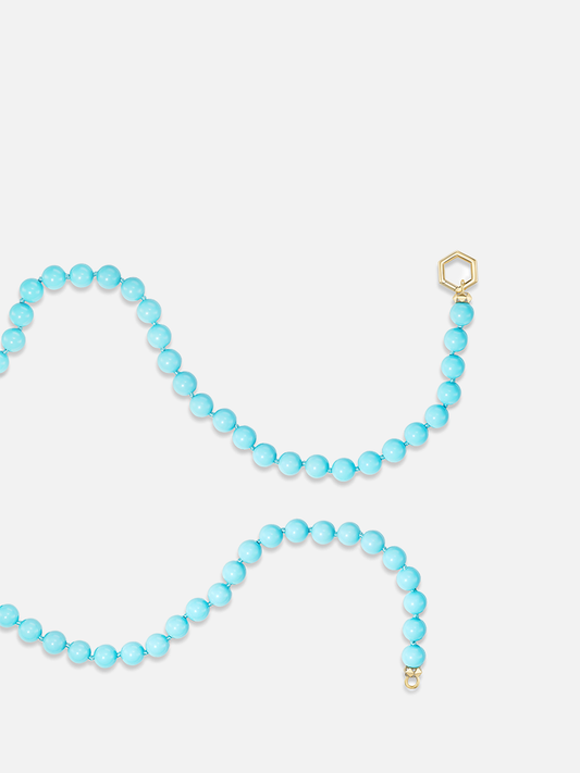 18" Turquoise Bead Diamond Facet Foundation Necklace