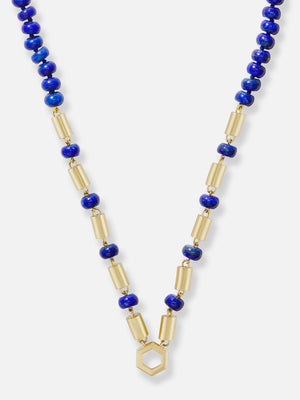 24" Lapis Baht and Bead Foundation Necklace RTS