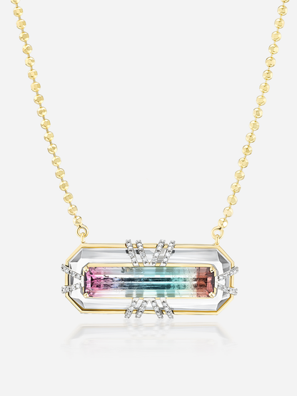 Tie Dye 6.88ct Bi-Color Tourmaline "Bianca" Necklace