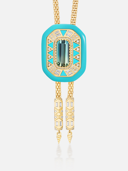 Sierra Bicolor Tourmaline Bolo Necklace 8.67ct