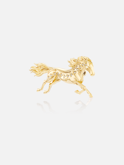 Fire Horse Brooch Diamond