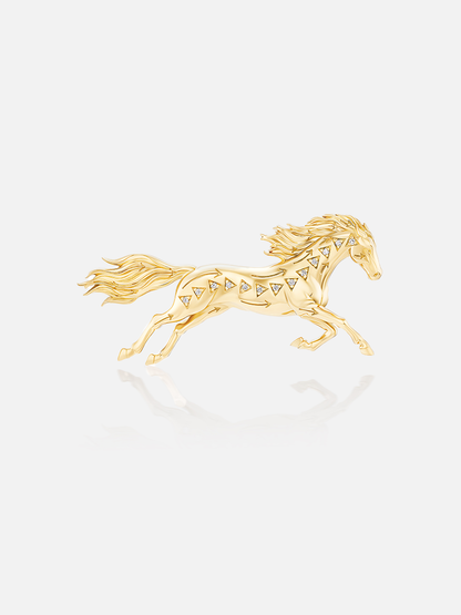 Fire Horse Brooch Diamond