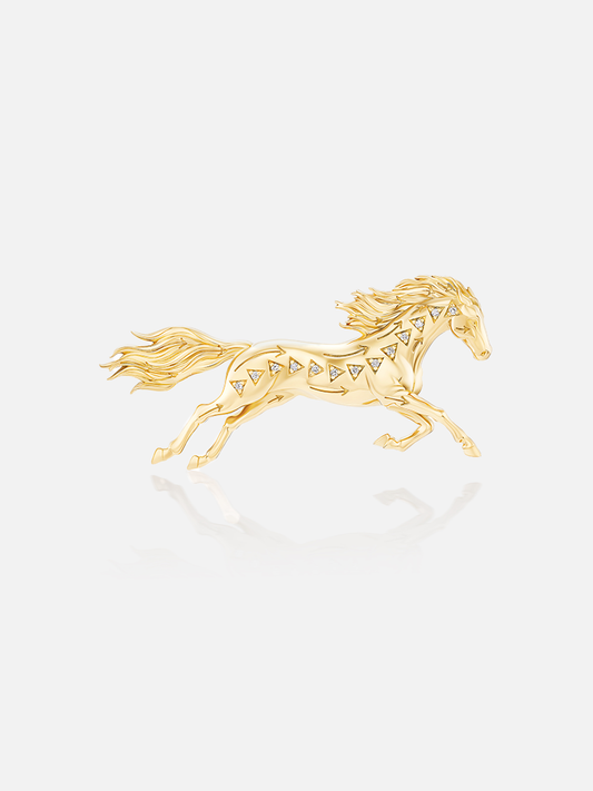 Fire Horse Brooch Diamond