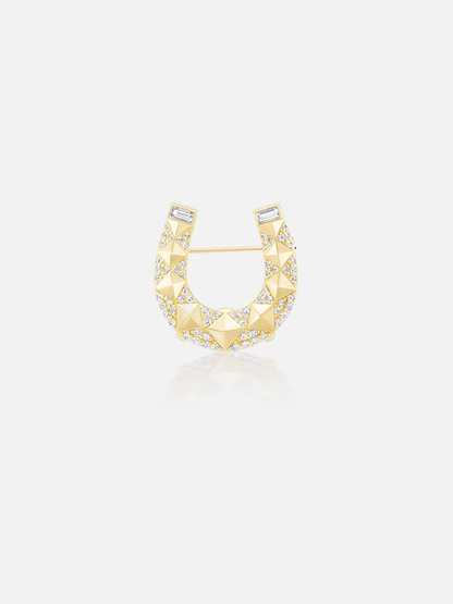 Studded Horseshoe Brooch