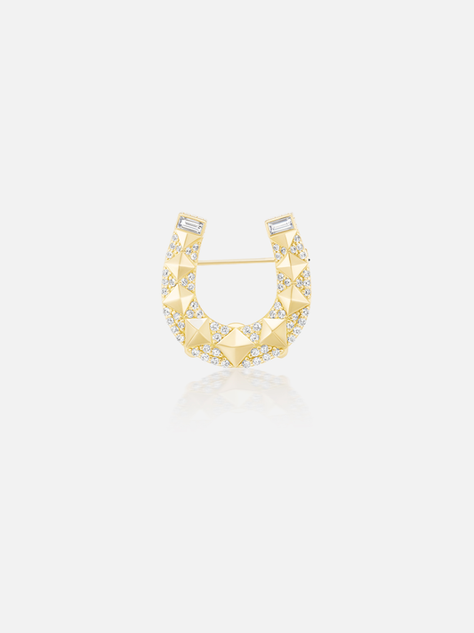 Studded Horseshoe Brooch