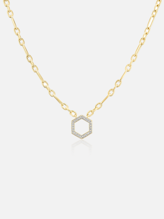 18" Mini Mixed Cable Chain Hexagon