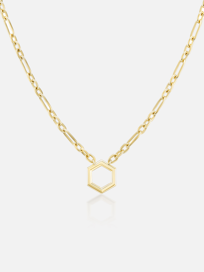 18" Mini Mixed Cable Chain Hexagon