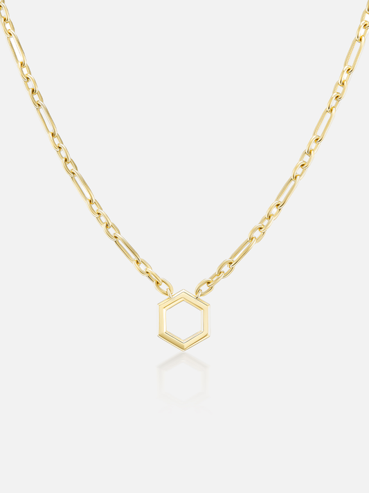 18" Mini Mixed Cable Chain Hexagon