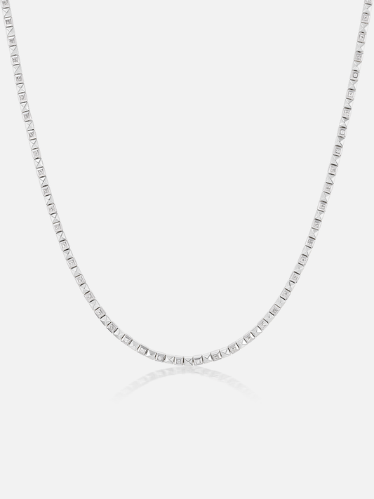 16" Checkerboard Tennis Necklace
