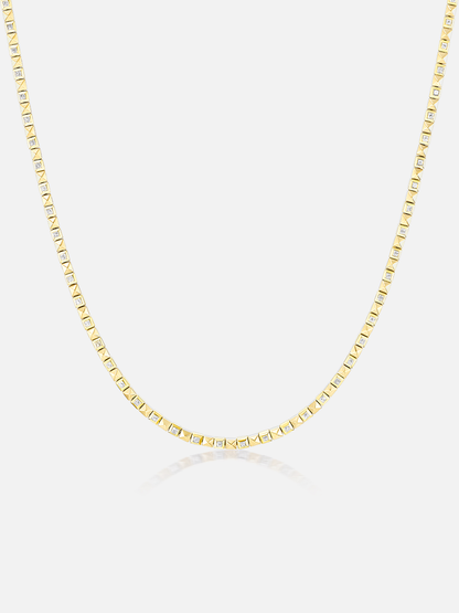 16" Checkerboard Tennis Necklace