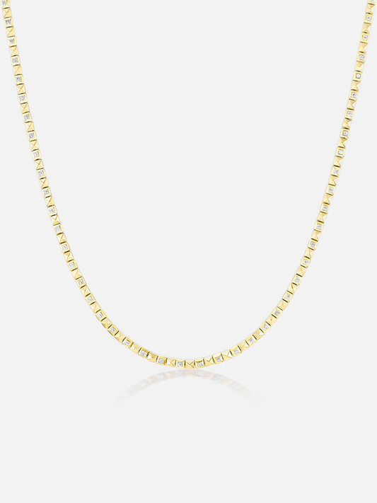 16" Checkerboard Tennis Necklace