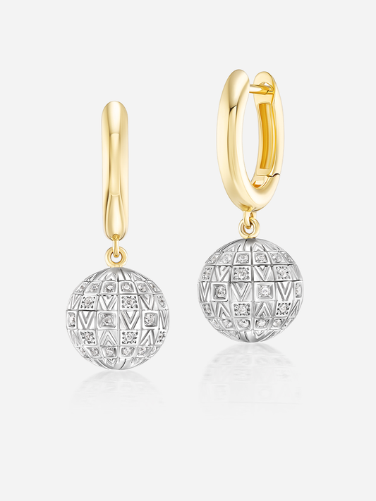 Mini Disco Huggie Earrings