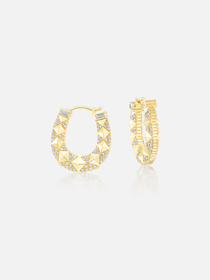 Studded Horseshoe Hoops