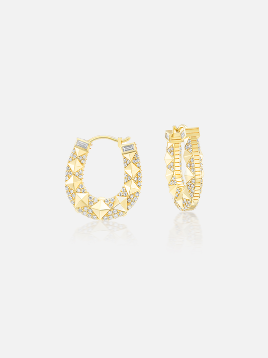 Studded Horseshoe Hoops