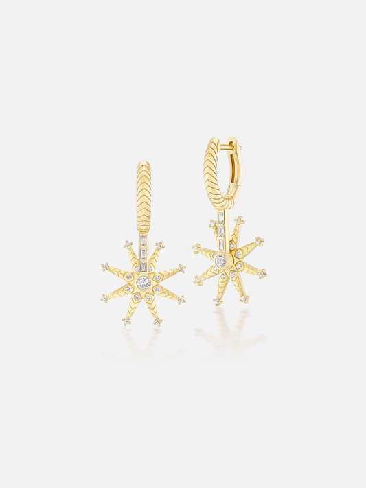 Spur Huggie Earrings Diamond