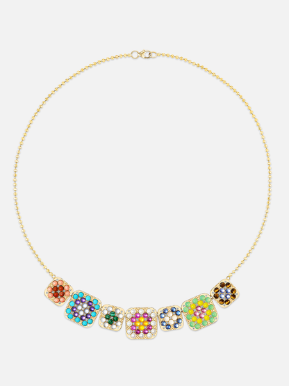 Granny Squares Bib Pendant Necklace