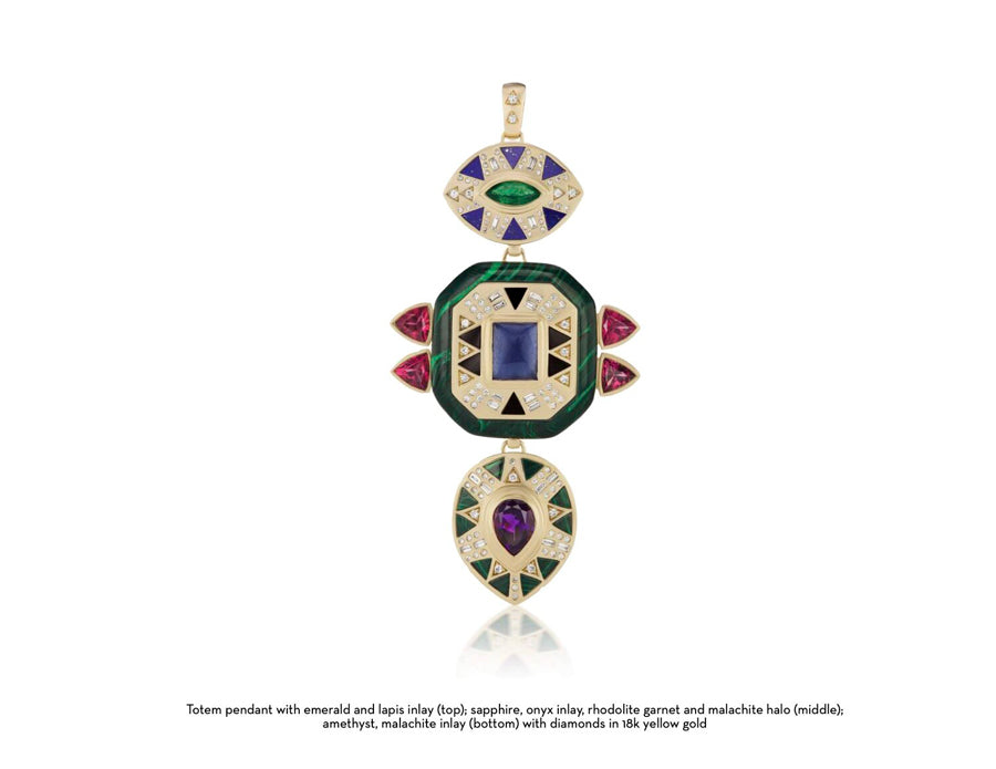 Totem pendant with lapis inlay for Cleopatra's Vault