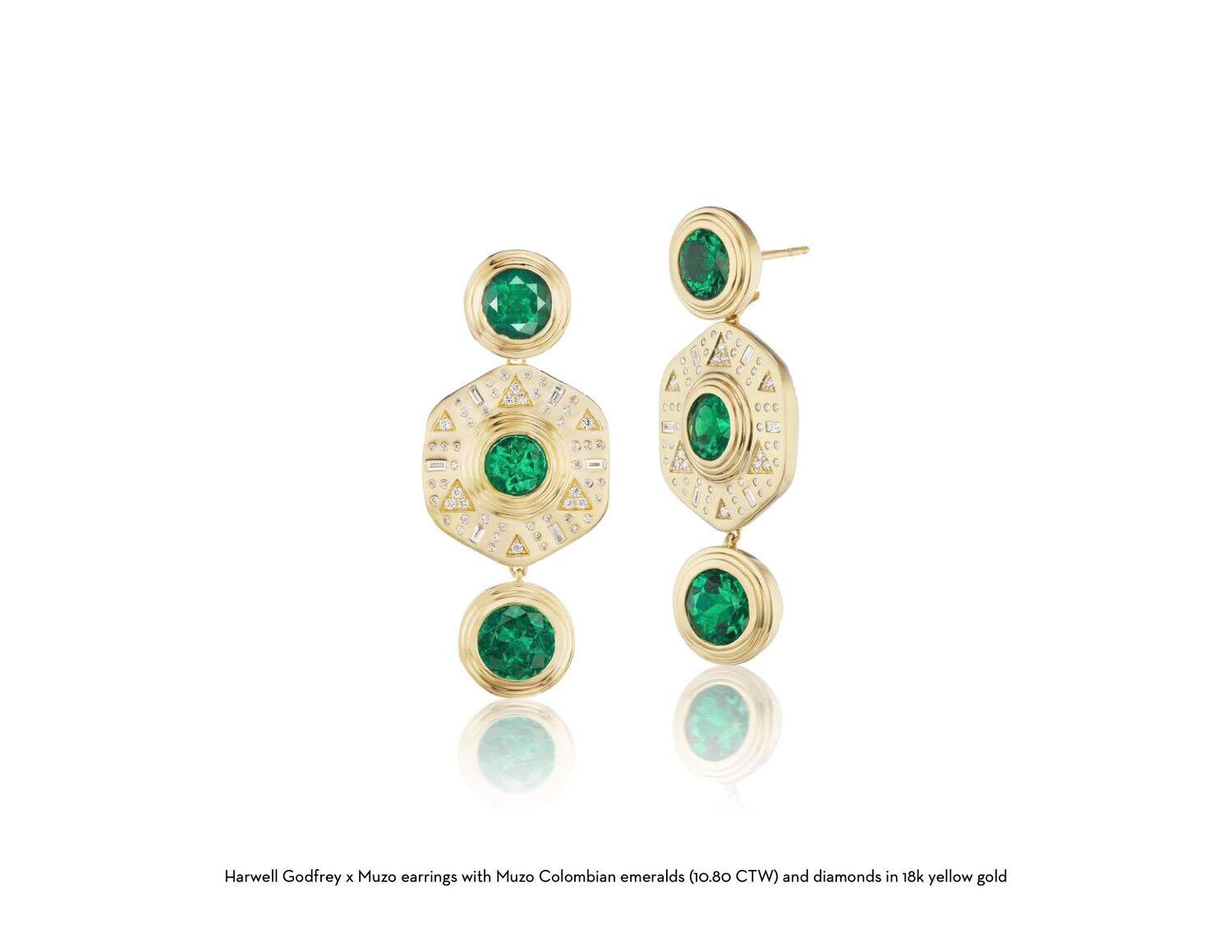 Harwell Godfrey x Muzo earrings with Muzo Columbian emeralds