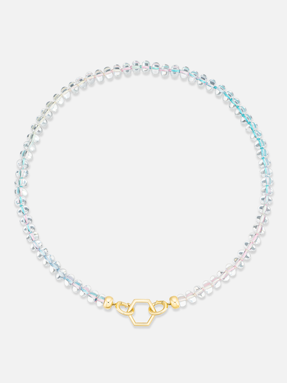18" Open Bail Rock Crystal Bead Foundation