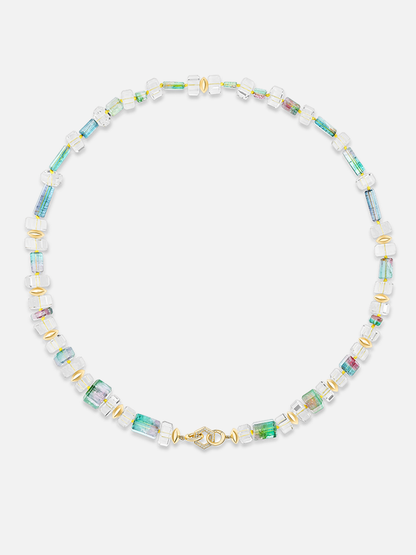 26" Tie Dye Bi-Color Tourmaline "Bianca" Bead Necklace