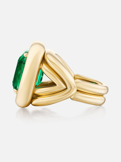 Giza Ring, Emerald Cushion 12.03ct