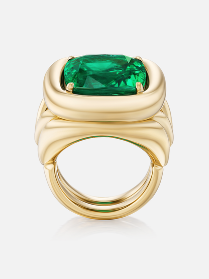 Giza Ring, Emerald Cushion 12.03ct