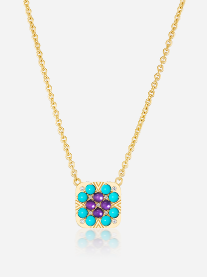 16-18" Granny Squares Pendant Necklace