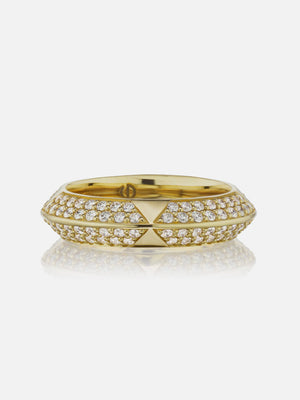 Rosa Pavé Knife Edge Band Diamond Size 6 MCM