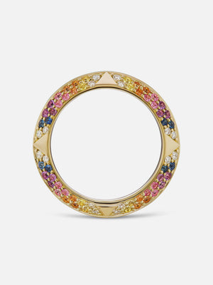 Rosa Pavé Knife Edge Band Ring Multicolor Size 6 MCM