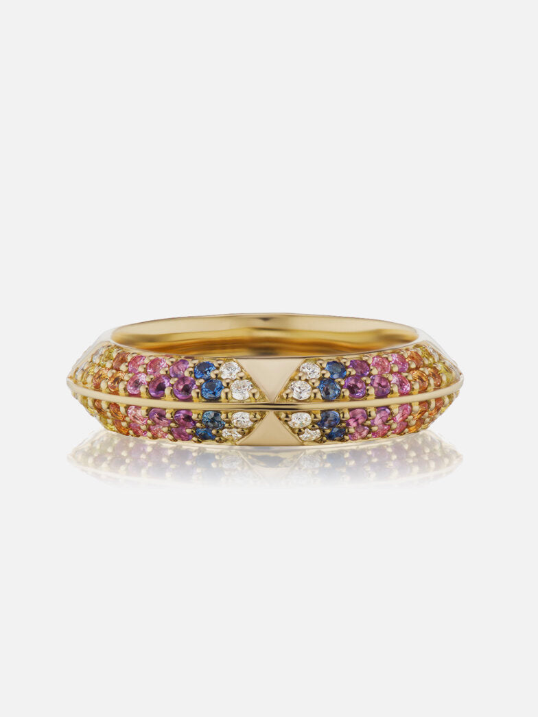 Rosa Pavé Knife Edge Band
