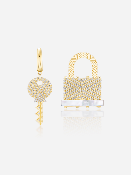 Lock & Key Pendant Set