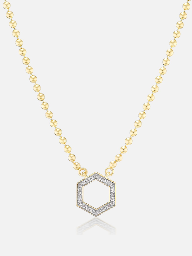 18" Mini Diamond Hexagon Foundation Ball Chain