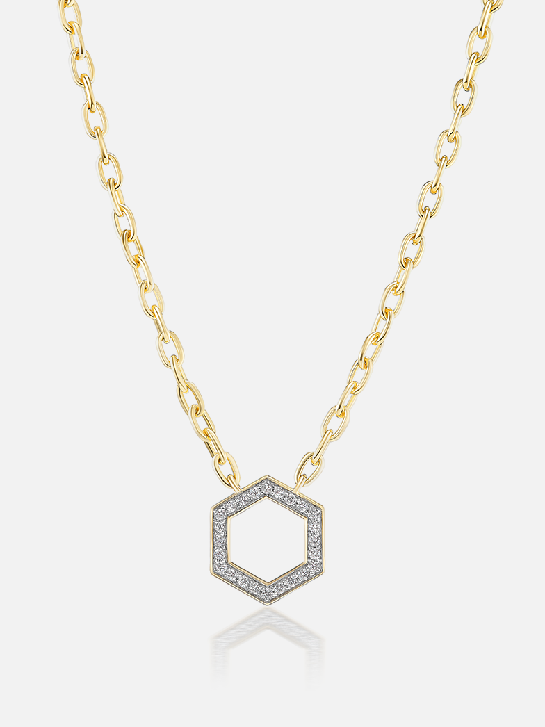 18" Mini Diamond Hexagon Foundation Cable Chain