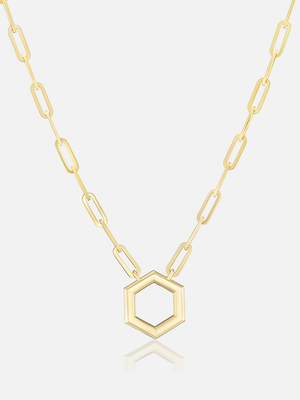 18" Mini Hexagon Foundation Paperclip Chain Plain MCM
