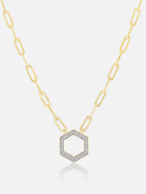 18" Mini Diamond Hexagon Foundation Paperclip Chain