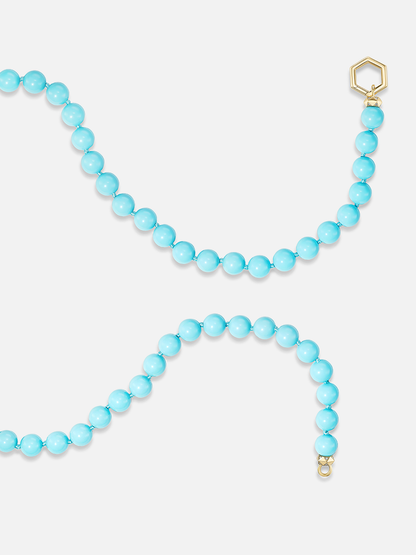 26" Turquoise Bead Diamond Facet Foundation Necklace