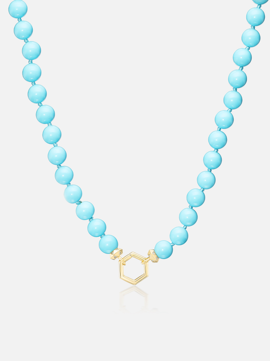 26" Turquoise Bead Diamond Facet Foundation Necklace