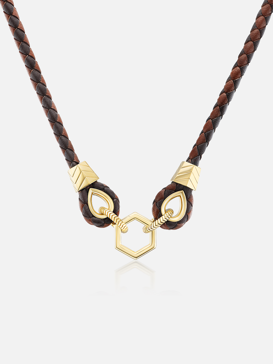 Braided Leather Foundation Necklace
