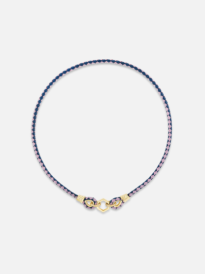 Lilac Braided Leather Foundation Necklace