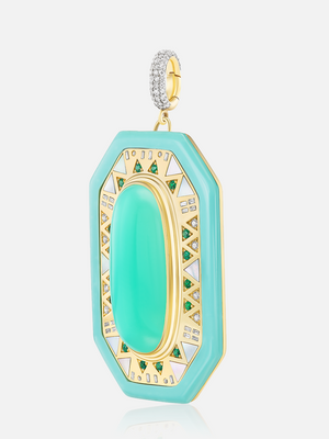 Chrysoprase & Emerald Pendant