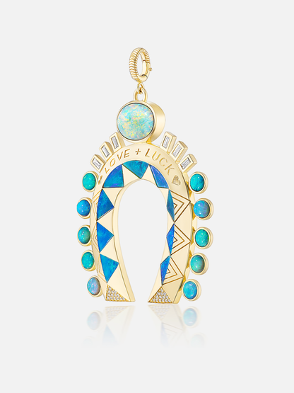 XL Opal Horseshoe Pendant
