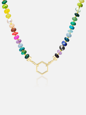 18" Open Bail Rainbow Bead Foundation Necklace