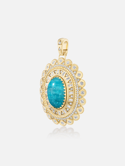 Paraiba Cabochon Concho Pendant 10.99ct