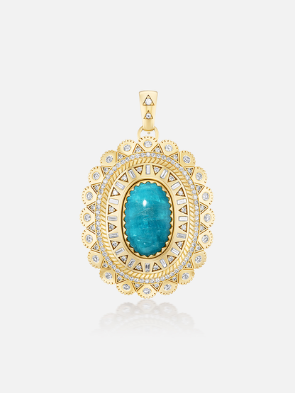 Paraiba Cabochon Concho Pendant 10.99ct