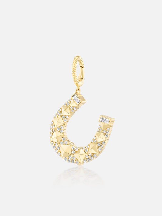 Studded Horseshoe Pendant