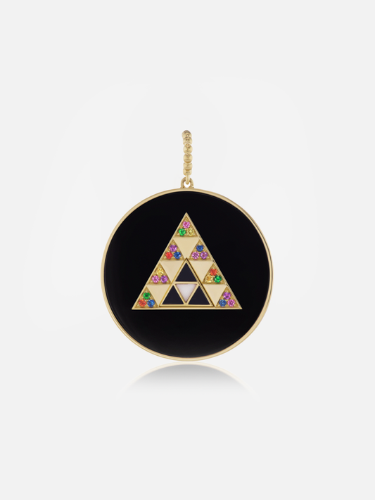 Pyramid Stone Medallion, Black Onyx