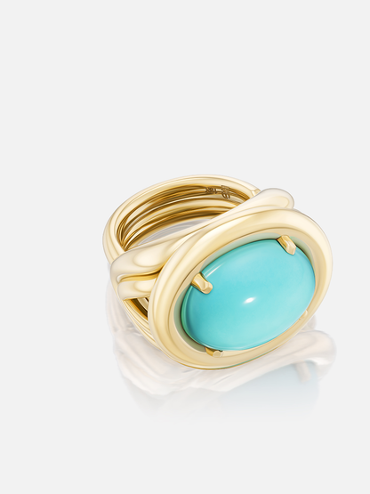 Sleeping Beauty Turquoise Giza Ring 10.20ct
