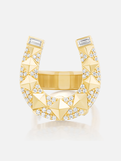 Studded Horseshoe Ring