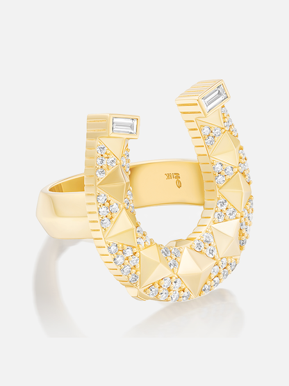 Studded Horseshoe Ring
