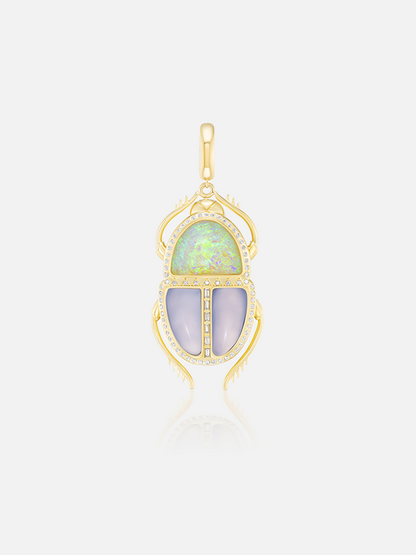 Major Scarab Pendant Opal & Chalcedony